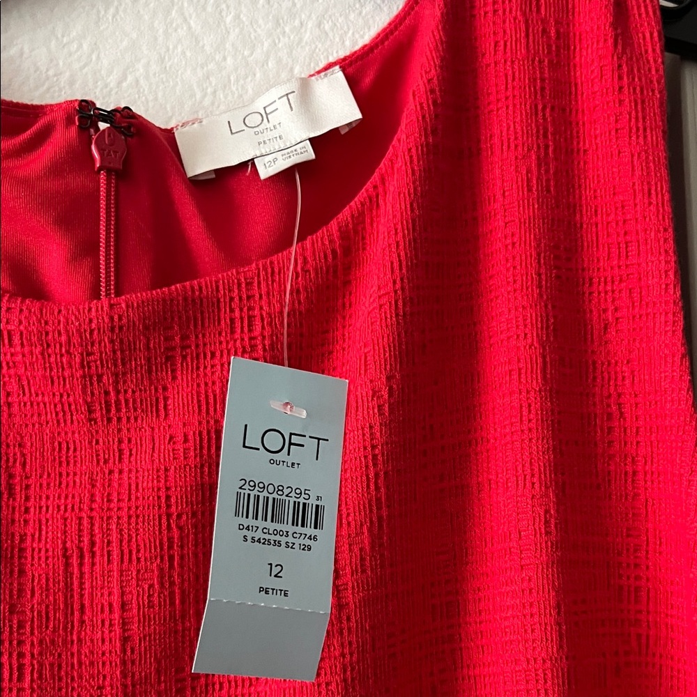 LOFT Vibrant Red Mini Dress - Picture 3 of 7